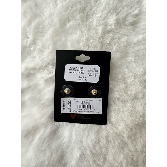 Kate Spade X Disney Minnie Mouse stud earrings in jet black/gold Style K9173. - Picture 2 of 3